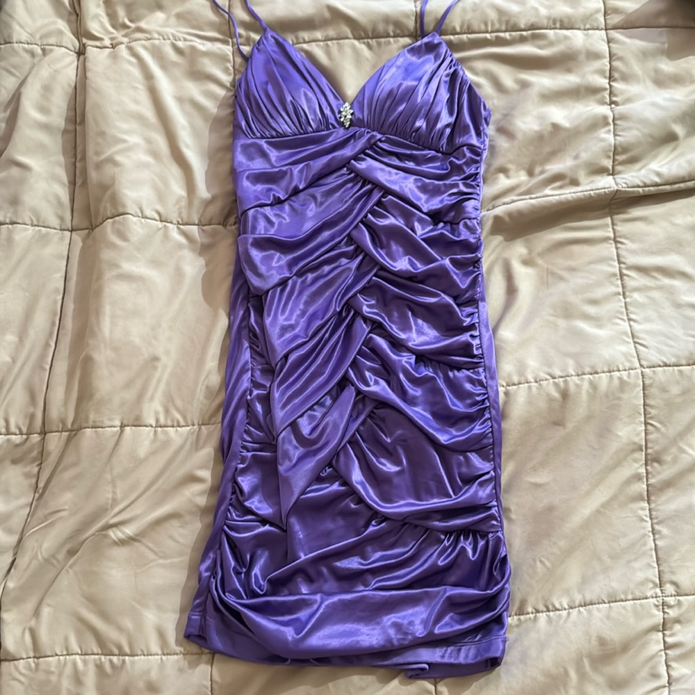 Purple city triangles dress medium